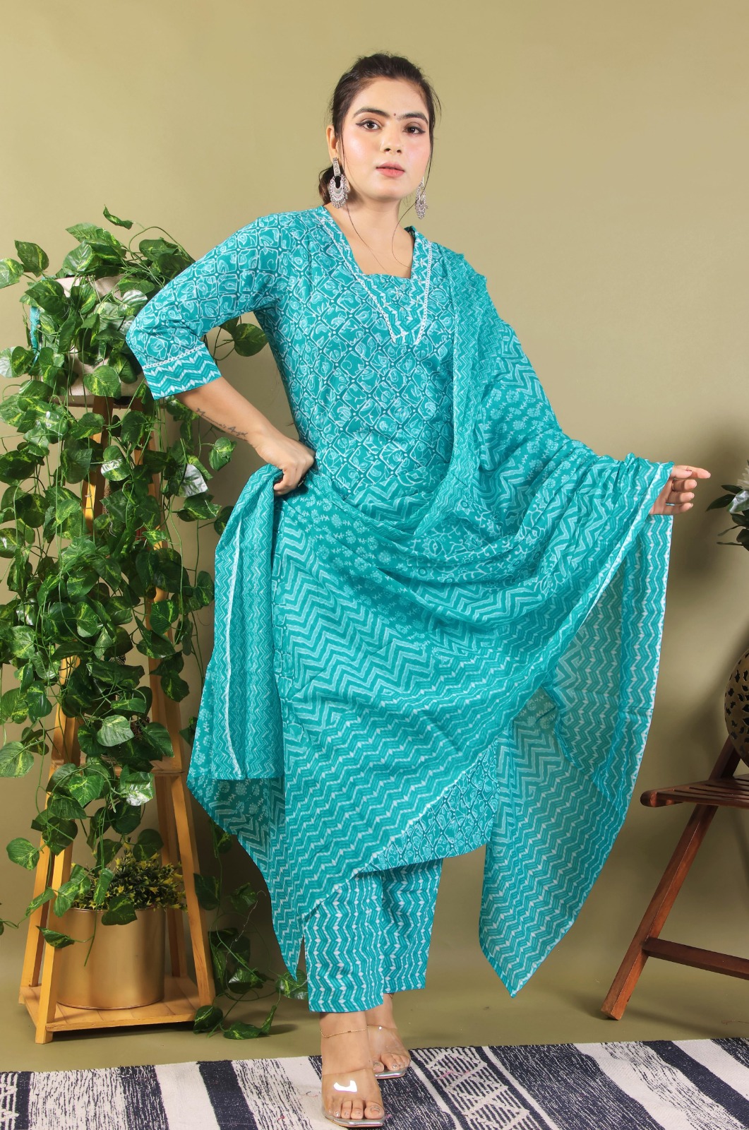 KURTI PANT DUPATTA SET