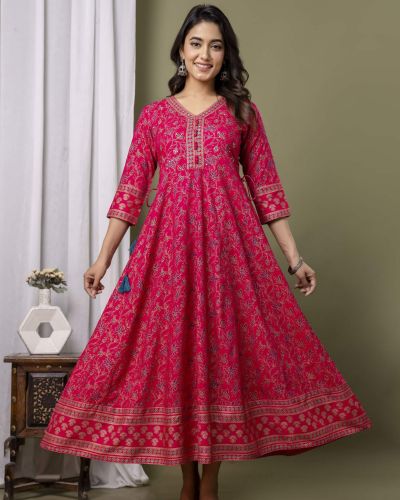 LONG FROCK GHERA  GAOUN KURTI  ( ANARKALI KURTI )