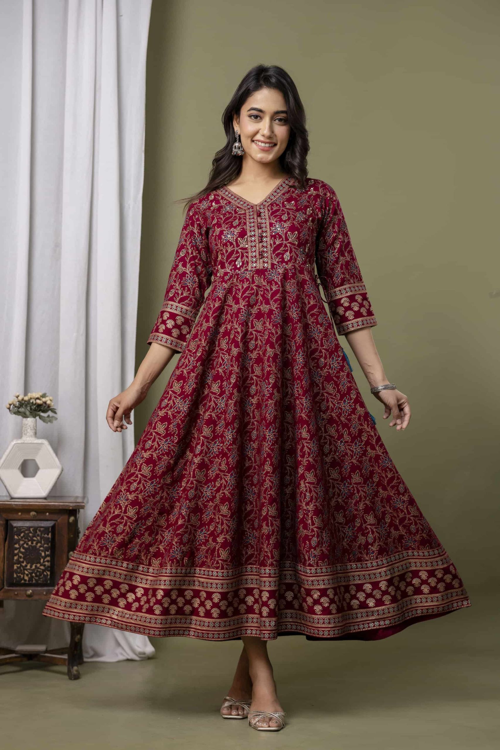 LONG FROCK GHERA  GAOUN KURTI  ( ANARKALI KURTI )