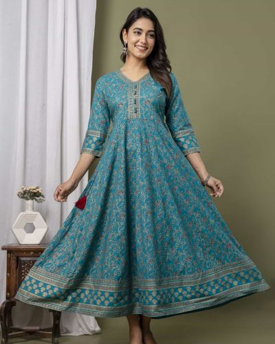 LONG FROCK GHERA  GAOUN KURTI  ( ANARKALI KURTI )