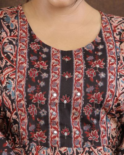 LONG ANARKALI KURTI PANT DUPATTA SET