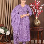 LONG ANARKALI KURTI PANT DUPATTA SET