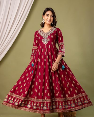 LONG FROCK GHERA  GAOUN KURTI  ( ANARKALI KURTI )