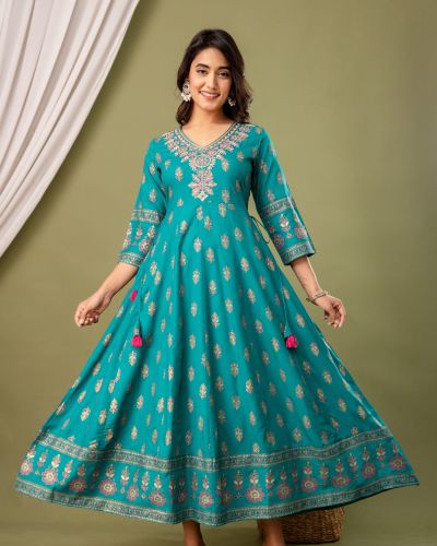 LONG FROCK GHERA  GAOUN KURTI  ( ANARKALI KURTI )