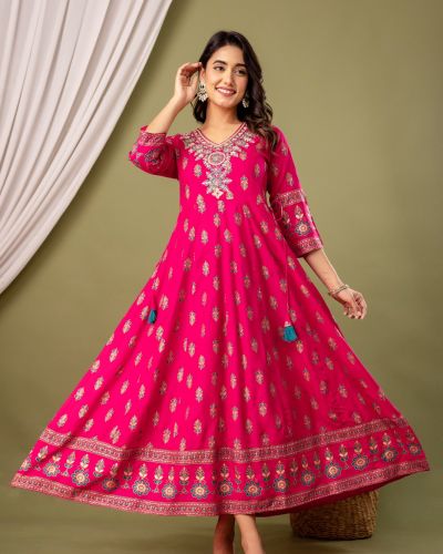 LONG FROCK GHERA  GAOUN KURTI  ( ANARKALI KURTI )