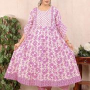 LONG ANARKALI KURTI PANT DUPATTA SET