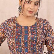 LONG ANARKALI KURTI PANT DUPATTA SET
