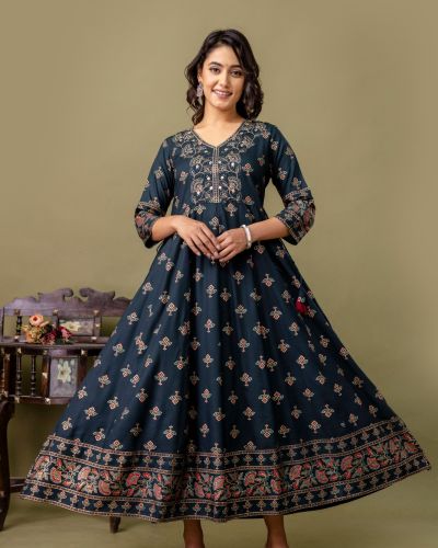 LONG FROCK GHERA  GAOUN KURTI  ( ANARKALI KURTI )