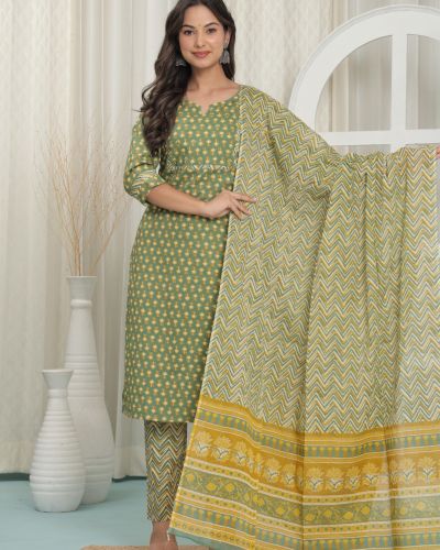 KURTI PANT DUPATTA SET