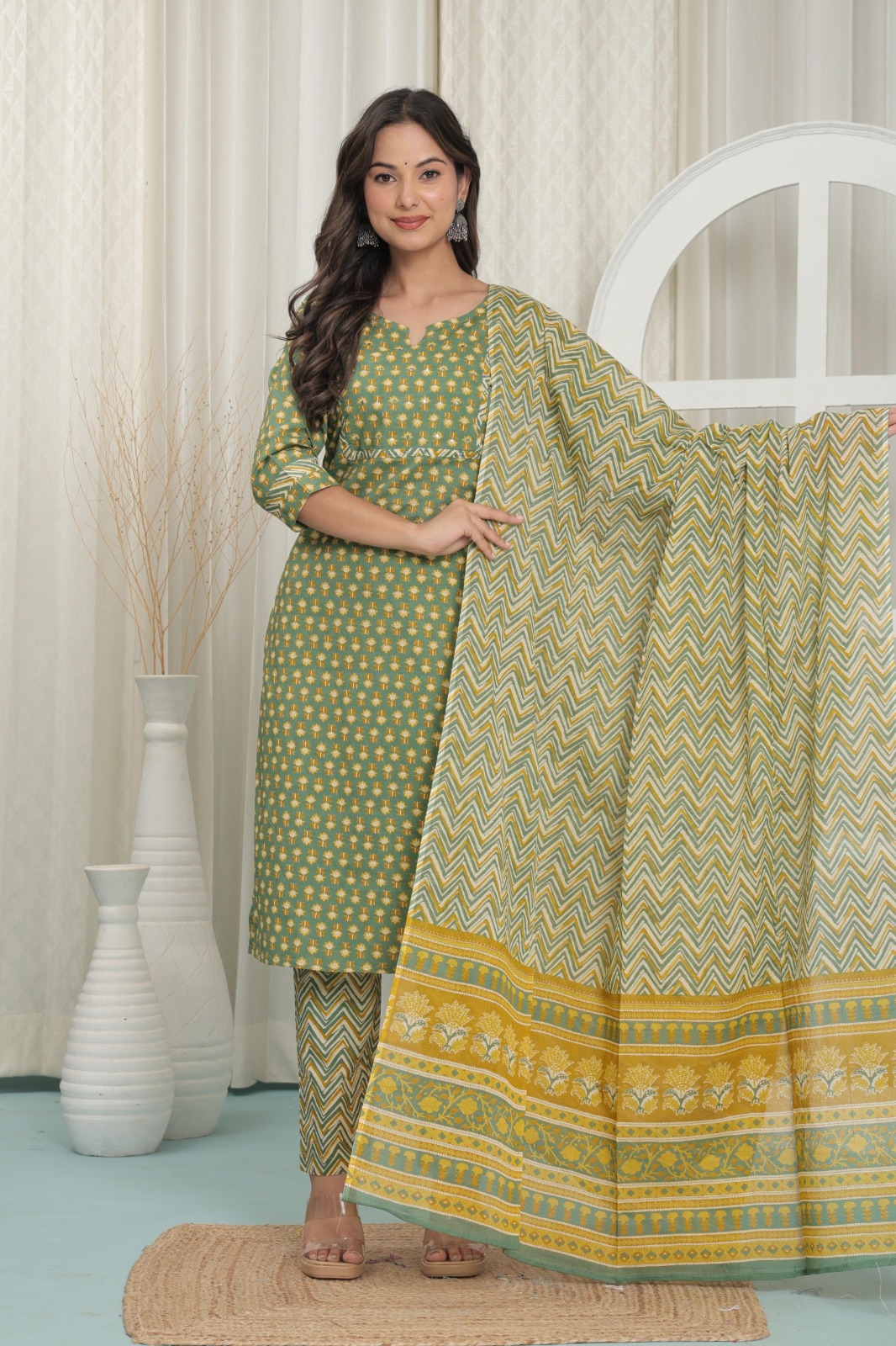 KURTI PANT DUPATTA SET