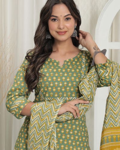 KURTI PANT DUPATTA SET