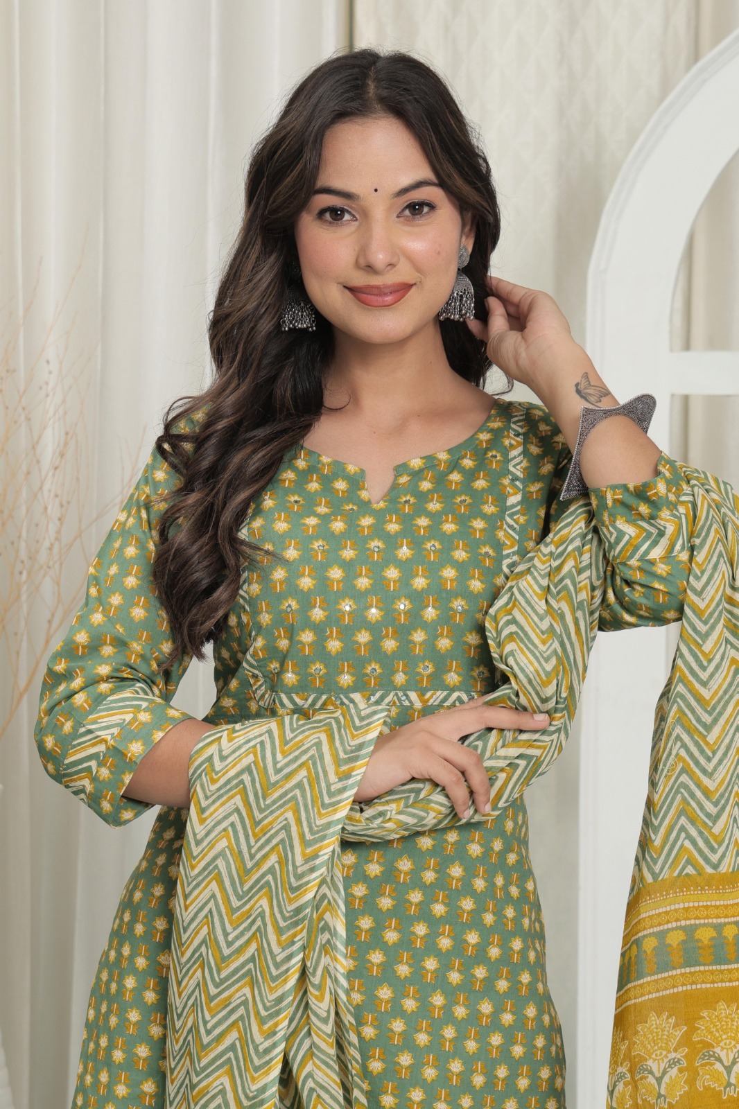 KURTI PANT DUPATTA SET