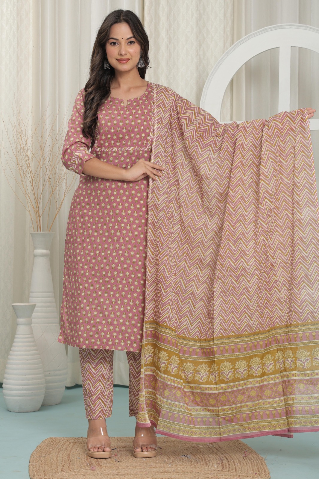 KURTI PANT DUPATTA SET