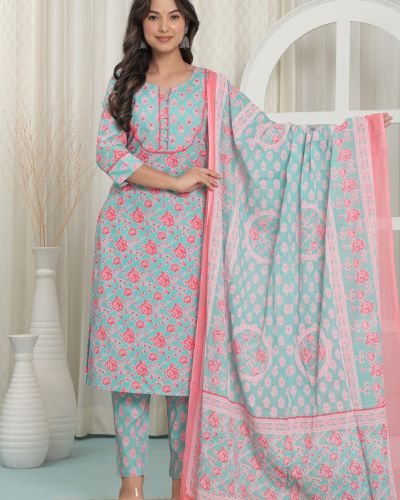 KURTI PANT DUPATTA SET
