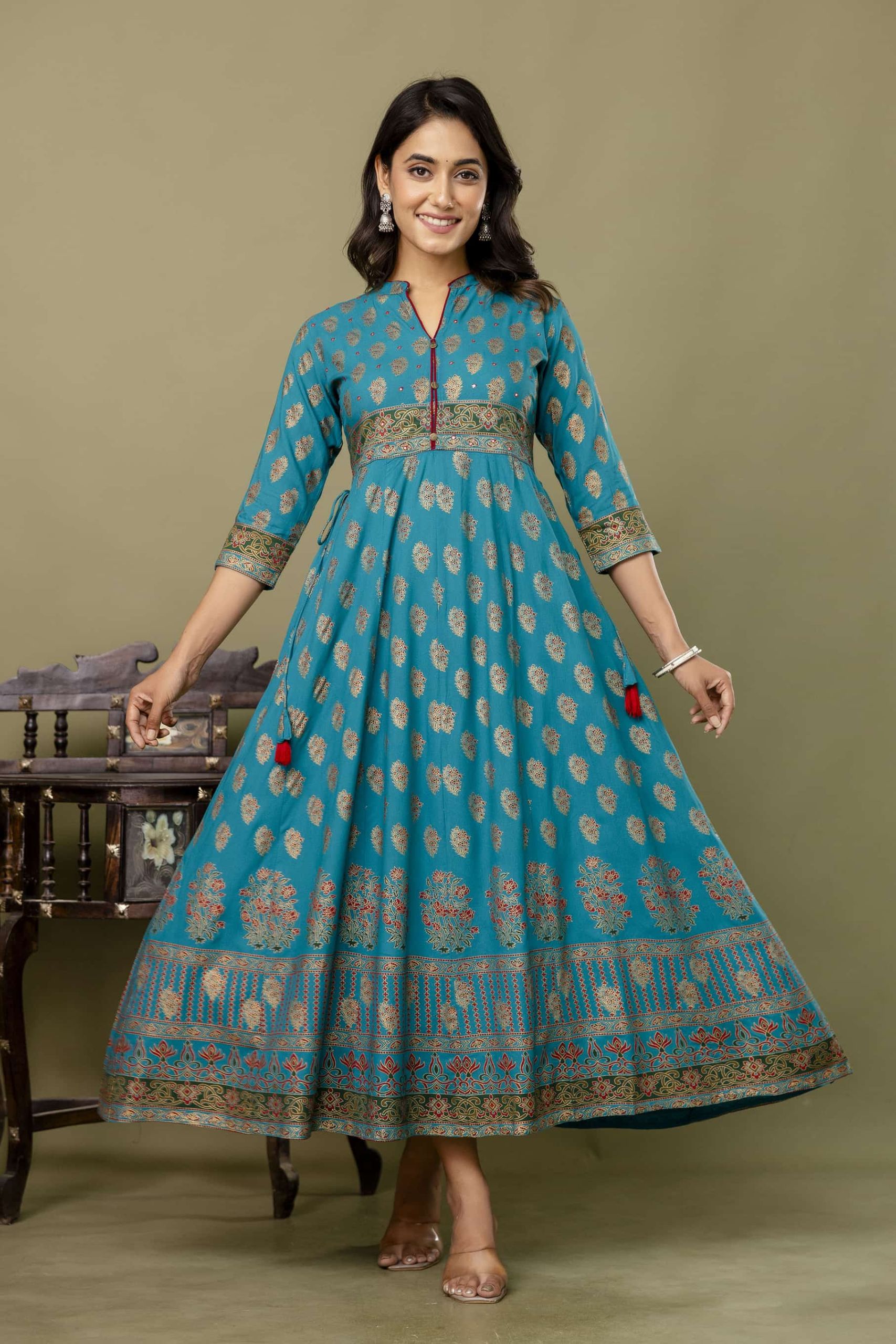 LONG FROCK GHERA  GAOUN KURTI  ( ANARKALI KURTI )