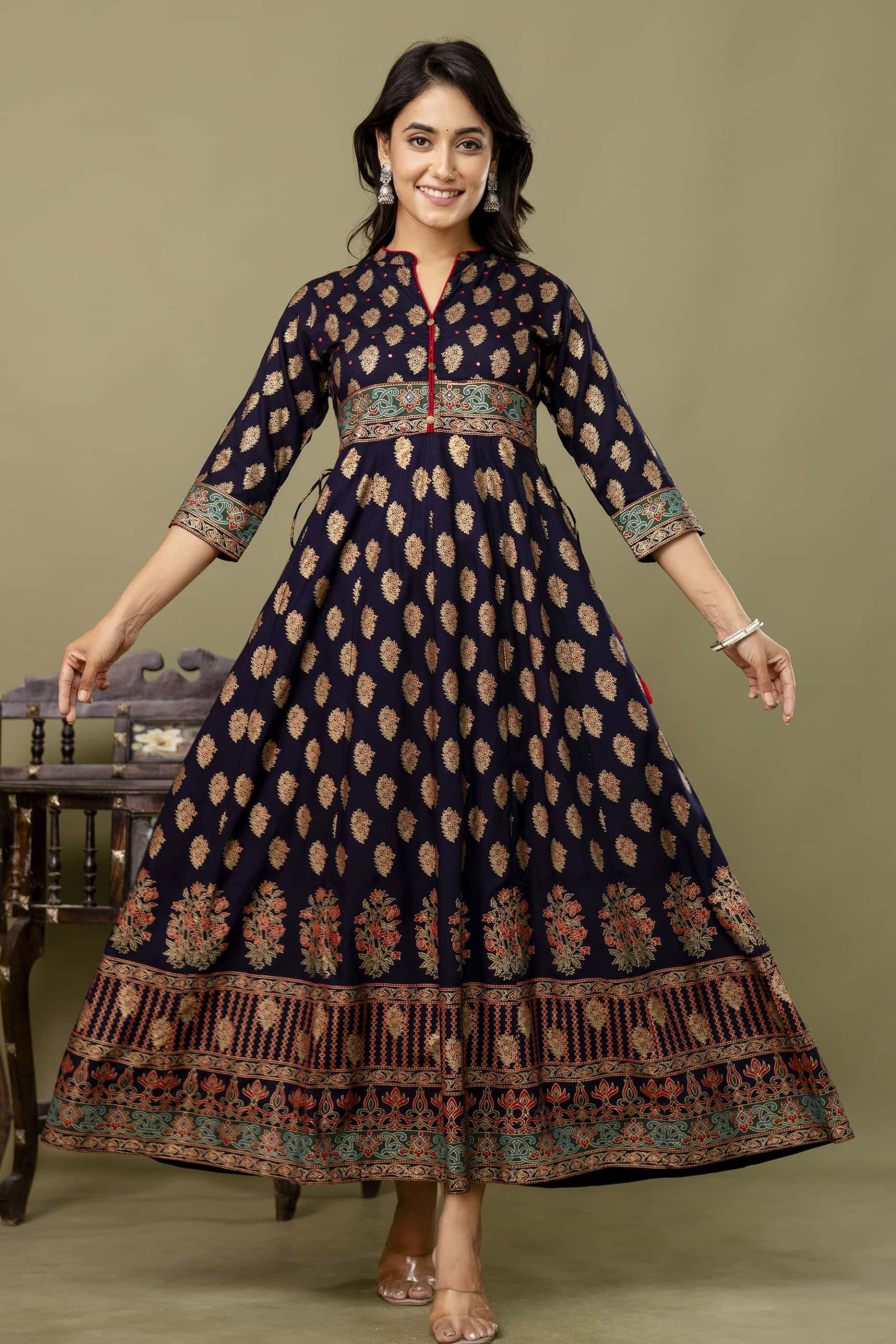 LONG FROCK GHERA  GAOUN KURTI  ( ANARKALI KURTI )