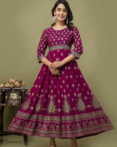 LONG FROCK GHERA  GAOUN KURTI  ( ANARKALI KURTI )