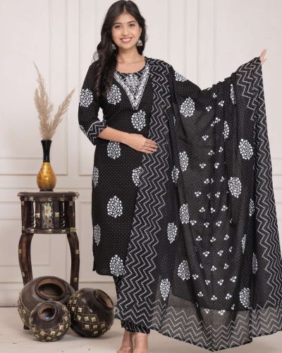 KURTI PANT DUPATTA SET