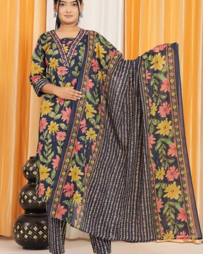 KURTI PANT DUPATTA SET
