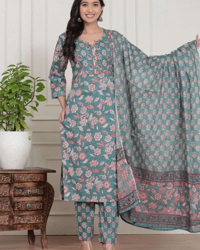 KURTI PANT DUPATTA SET