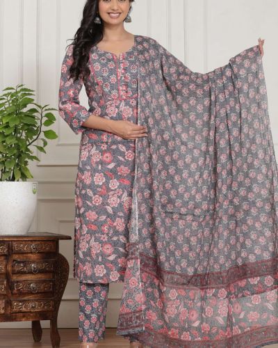 KURTI PANT DUPATTA SET