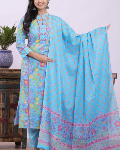 KURTI PANT DUPATTA SET