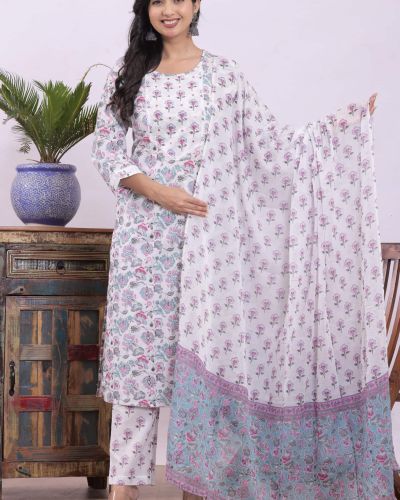 KURTI PANT DUPATTA SET