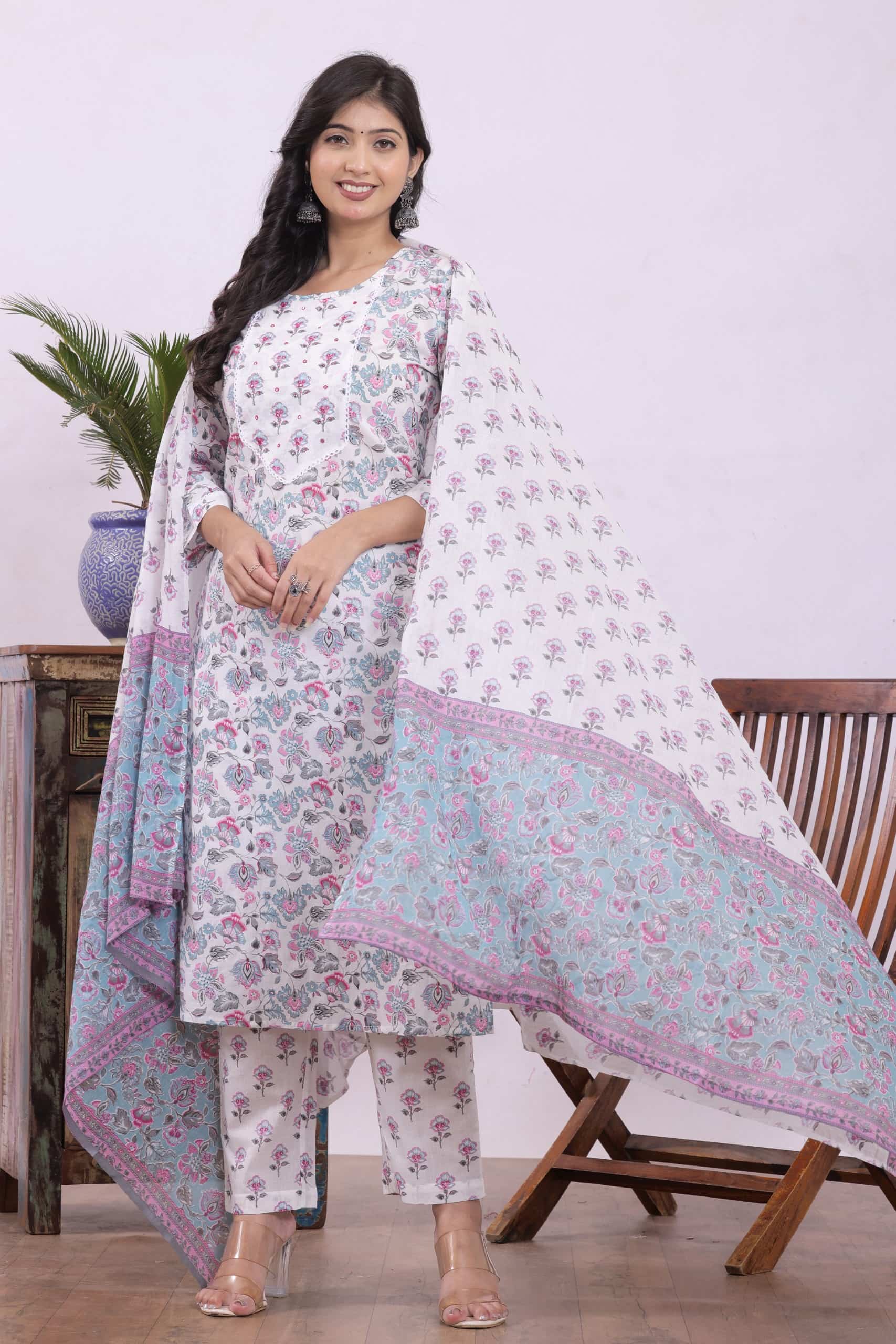 KURTI PANT DUPATTA SET