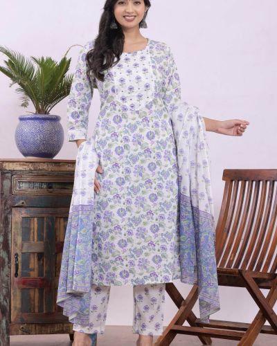 KURTI PANT DUPATTA SET