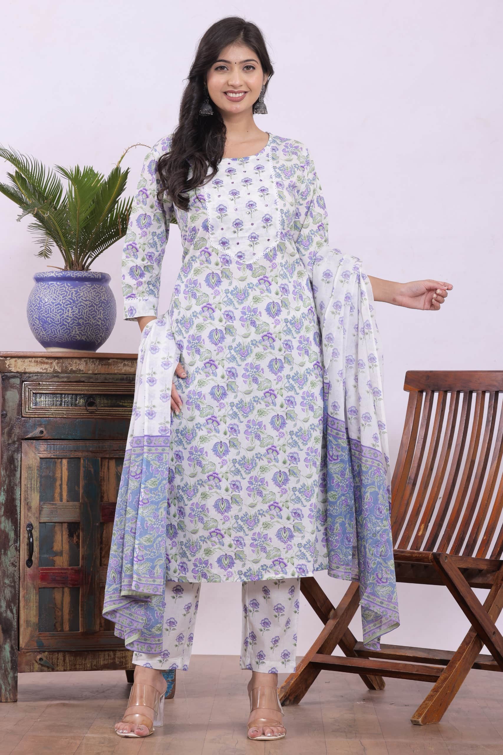KURTI PANT DUPATTA SET