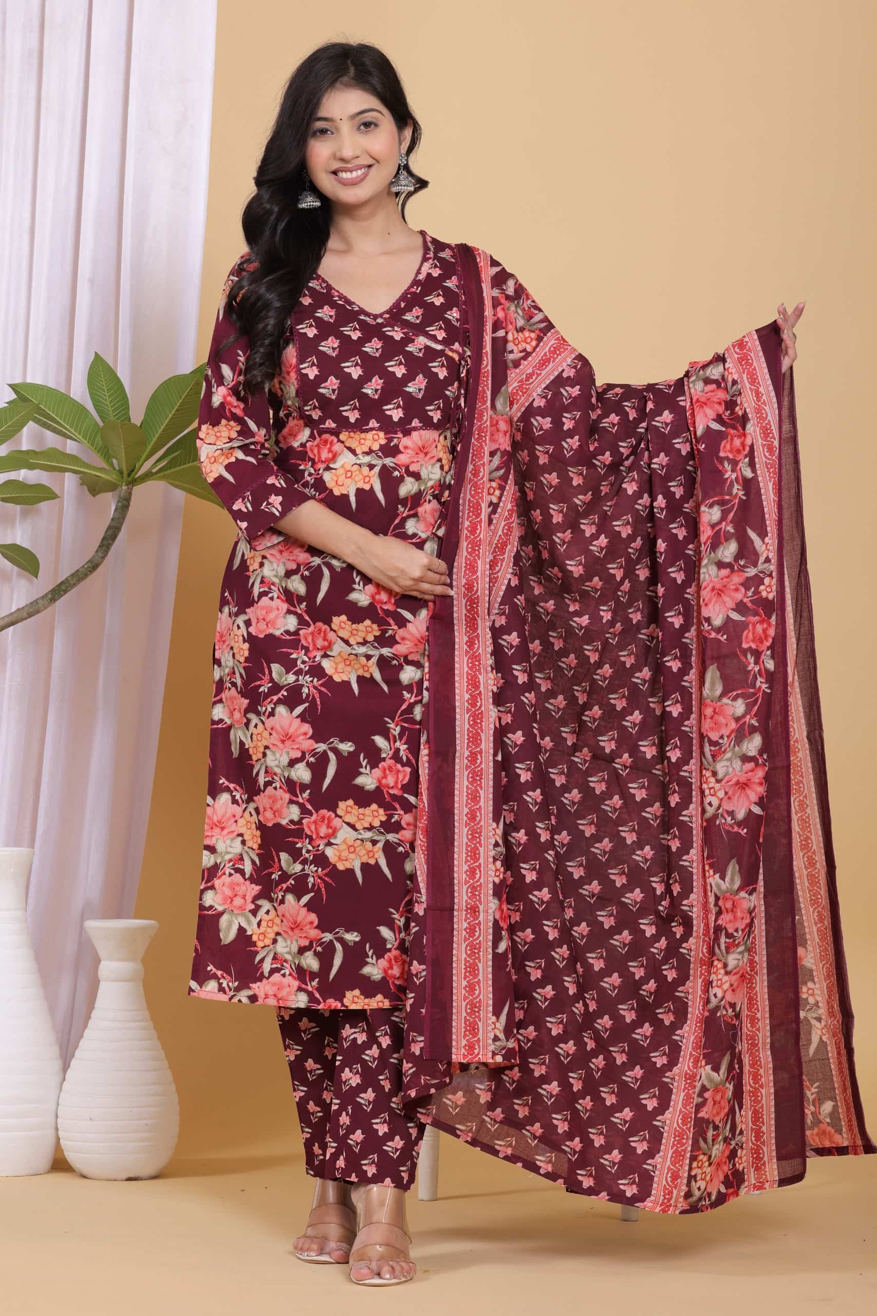 KURTI PANT DUPATTA SET
