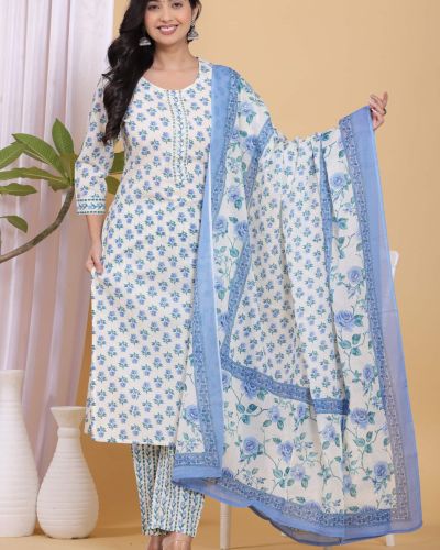 KURTI PANT DUPATTA SET