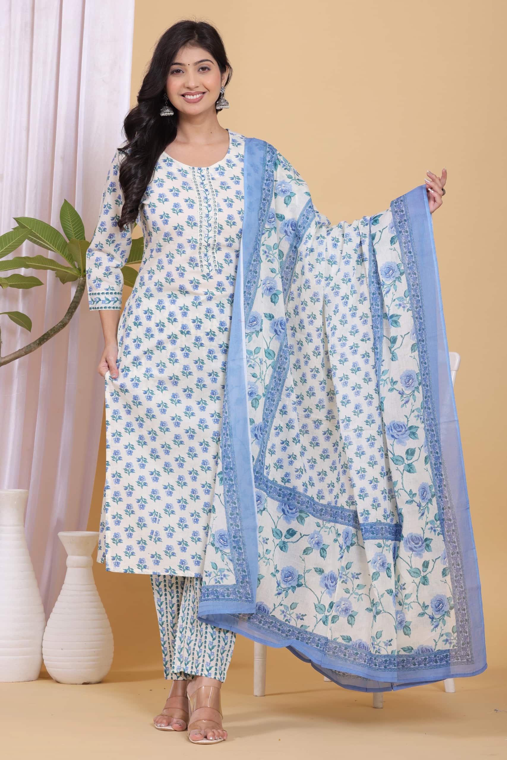 KURTI PANT DUPATTA SET