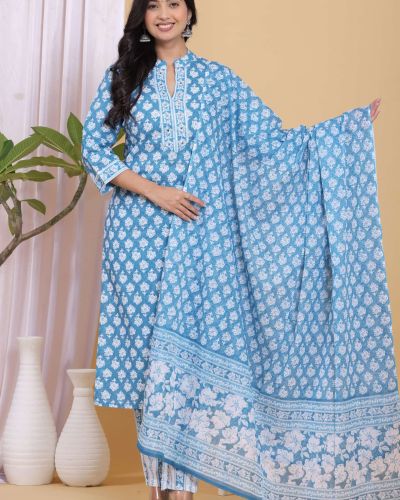 KURTI PANT DUPATTA SET
