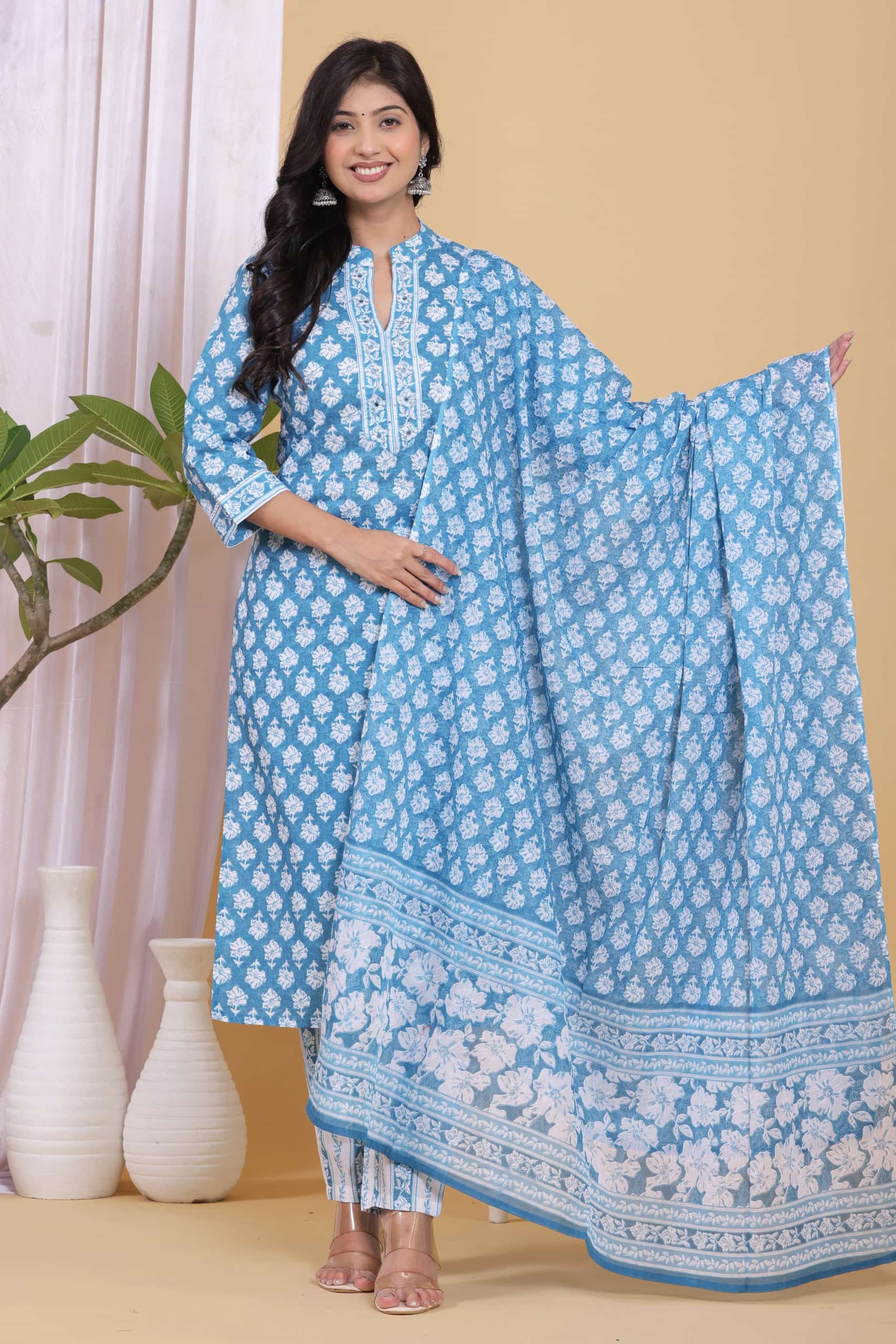 KURTI PANT DUPATTA SET