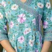 PURE COTTON LONG ANARKALI KURTI PANT DUPATTA SET