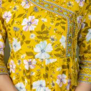 PURE COTTON LONG ANARKALI KURTI PANT DUPATTA SET