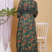 PURE COTTON LONG ANARKALI KURTI PANT DUPATTA SET