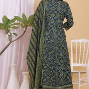 PURE COTTON LONG ANARKALI KURTI PANT DUPATTA SET