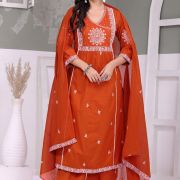 PURE  100% COTTON KURTI-PLAZO AND DUPATTA SET