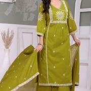 PURE  100% COTTON KURTI-PLAZO AND DUPATTA SET