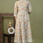 PURE COTTON LONG ANARKALI KURTI PANT DUPATTA SET