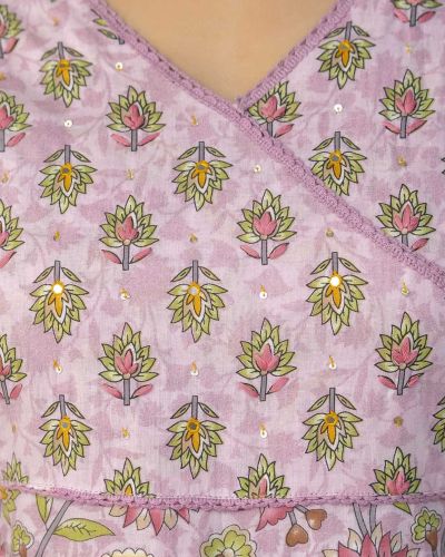 PURE COTTON LONG ANARKALI KURTI PANT DUPATTA SET