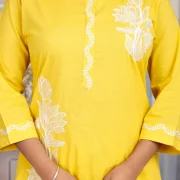 Botanical Embroidered Straight Kurta Pant Co-ord Set