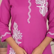 Botanical Embroidered Straight Kurta Pant Co-ord Set
