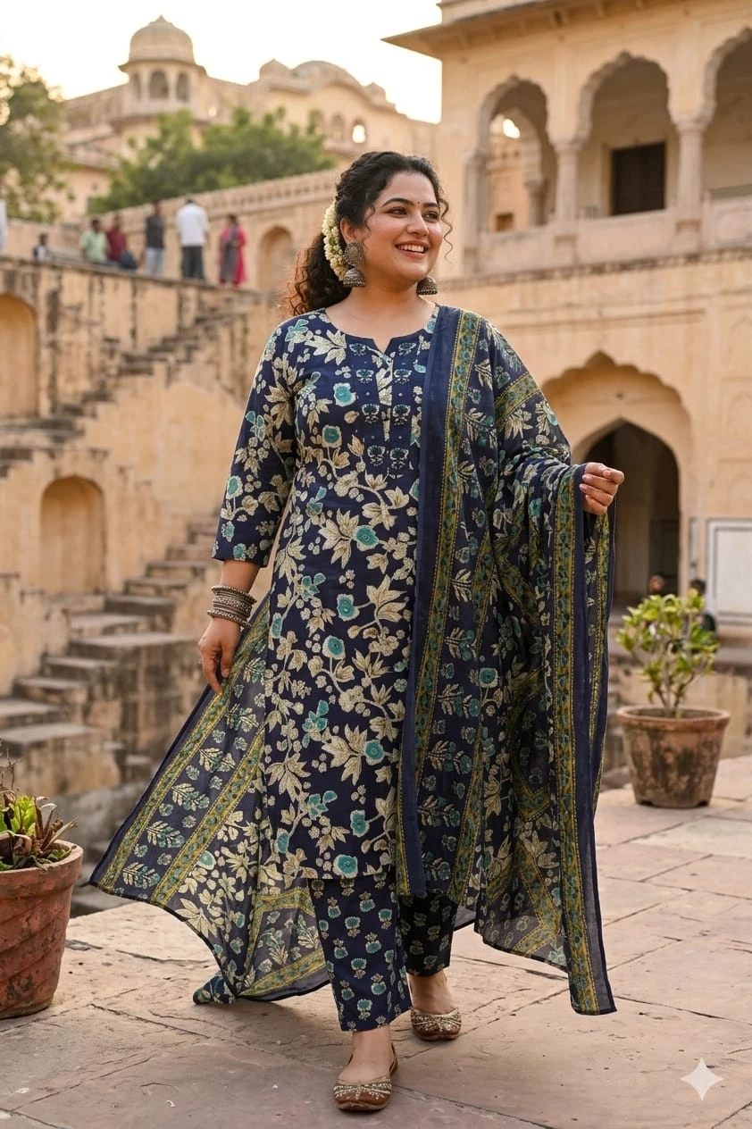 Gulmohar Dense Foliage Tassel Suit Set