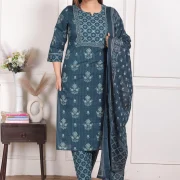 Roohani Geo-Floral Lattice Yoke Suit Set